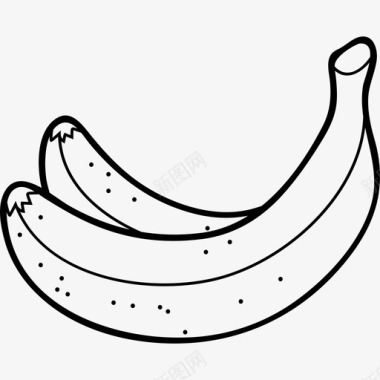 香蕉水果手工制作图标图标