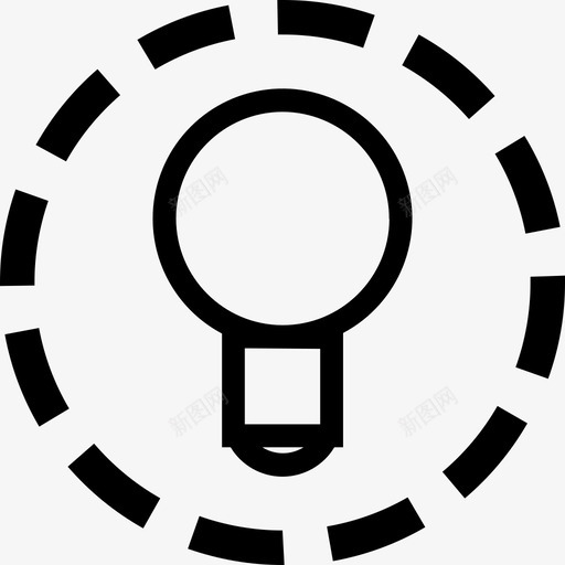 按钮圆圈虚线图标svg_新图网 https://ixintu.com 圆圈 想法 按钮 灯 用户界面 界面 虚线