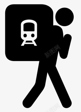 运载火车运送人承运人图标图标