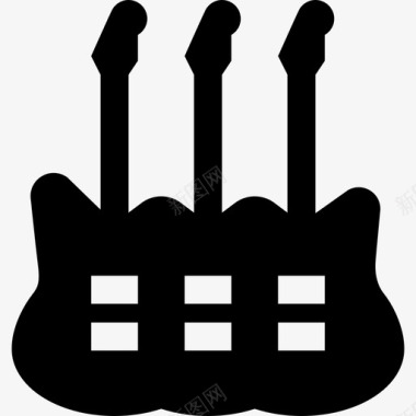 多颈吉他乐器10填充图标图标