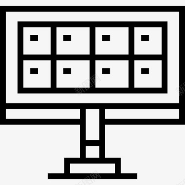 太阳能电池板智能家居2线性图标图标