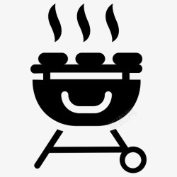 户外门烧烤木炭烧烤烹饪图标高清图片
