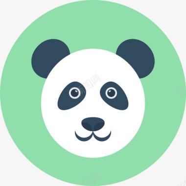 熊猫动物33圆形图标图标