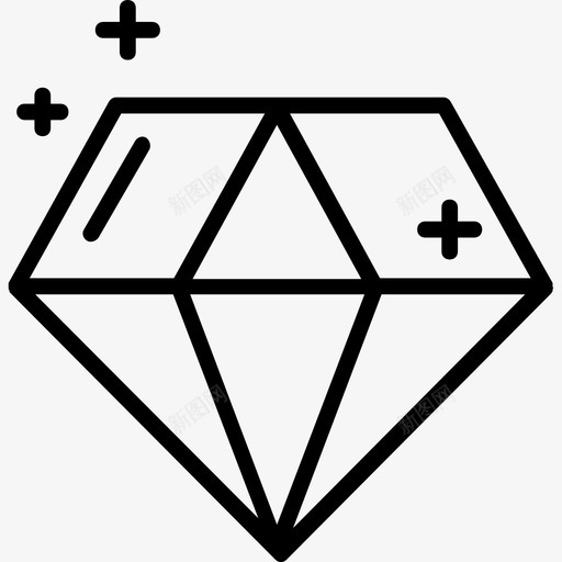 钻石珠宝5直线型图标svg_新图网 https://ixintu.com 珠宝5 直线型 钻石