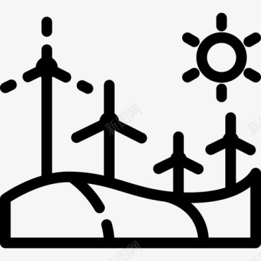 风车景观14线性图标图标