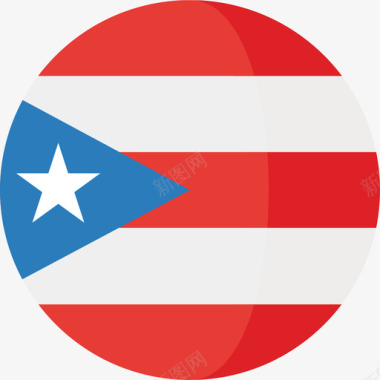 波多黎各国旗3圆圈平坦图标图标