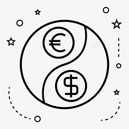 货币汇率金融图标svg_新图网 https://ixintu.com 汇率 货币 金融 阴阳