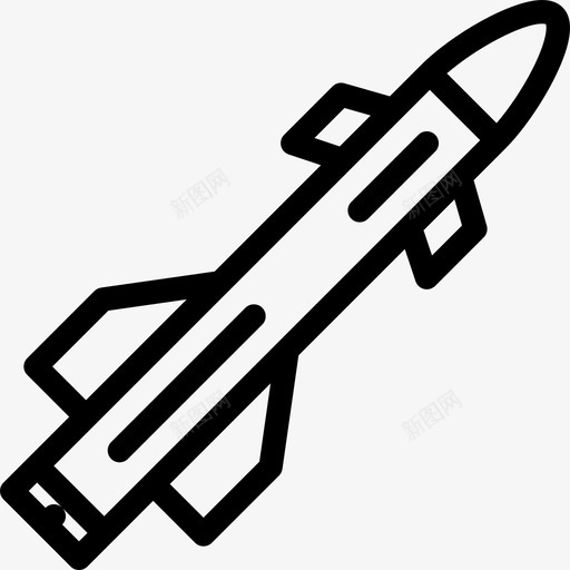 火箭战争3直线型图标svg_新图网 https://ixintu.com 战争3 火箭 直线型