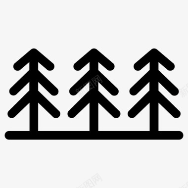 森林自然松树图标图标