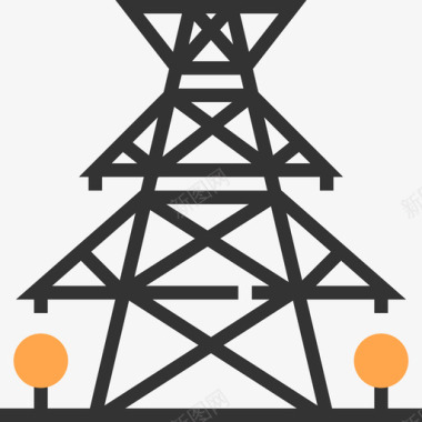 电塔工业过程4黄影图标图标