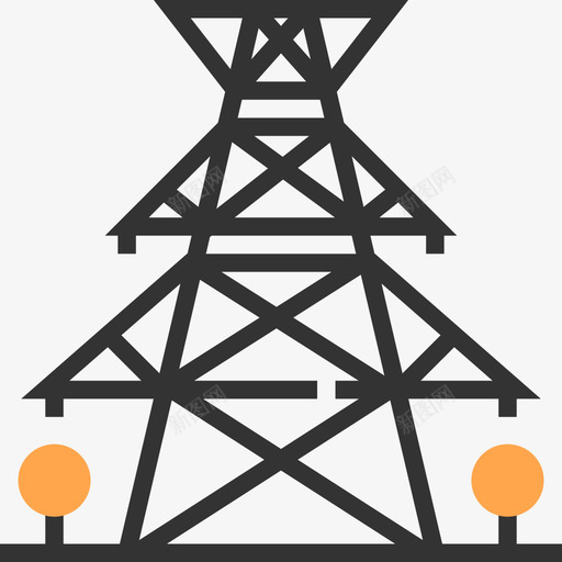 电塔工业过程4黄影图标svg_新图网 https://ixintu.com 工业过程4 电塔 黄影