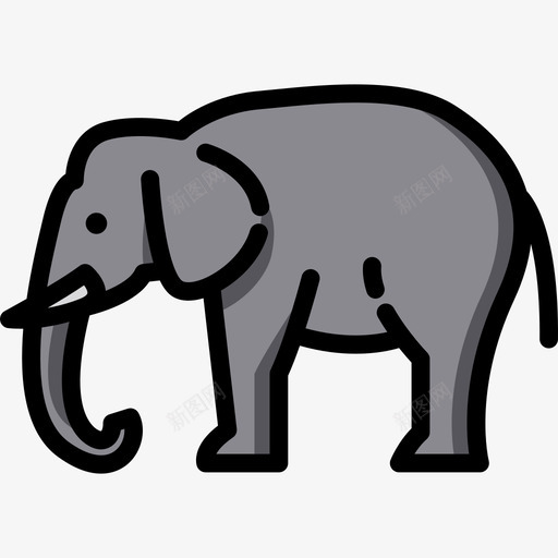 大象动物园里直线颜色图标svg_新图网 https://ixintu.com 动物园里 大象 直线颜色