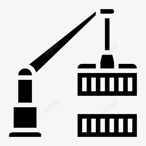 起重机货物交货图标svg_新图网 https://ixintu.com 交货 物流配送 装运 货物 起重机 运输