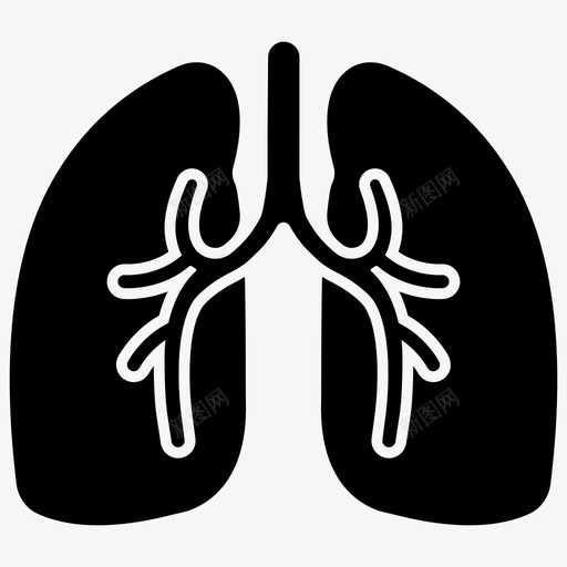 肺人器官图标svg_新图网 https://ixintu.com 人 医疗保健图标集1 器官 肺 肺科