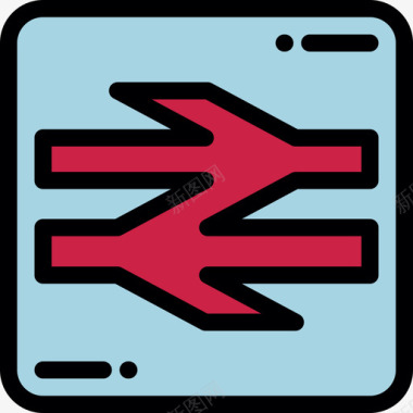 火车站铁路线颜色图标图标
