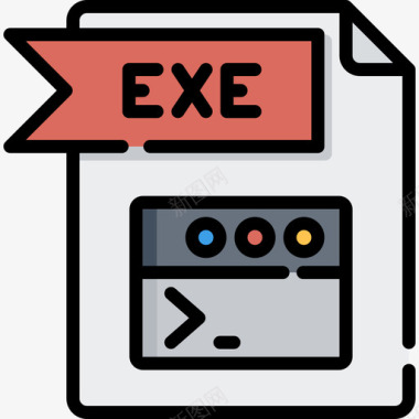 Exe文件文件夹5线性颜色图标图标