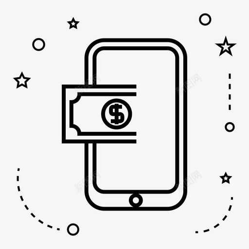 手机货币电话图标svg_新图网 https://ixintu.com 手机 电话 补货 货币 金融