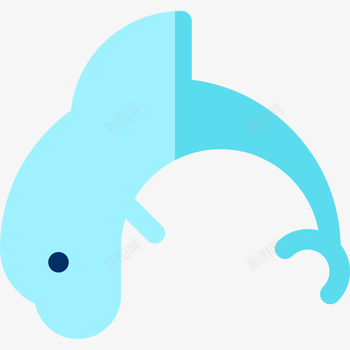 海豚海洋生物11扁平图标svg_新图网 https://ixintu.com 扁平 海洋生物11 海豚