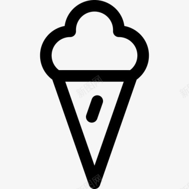 冰淇淋角39号酒店线性图标图标