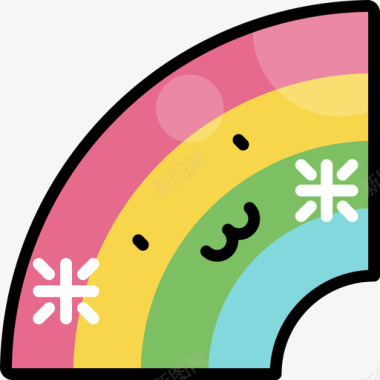 彩虹天气50线性颜色图标图标