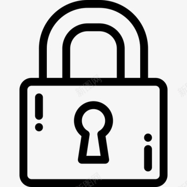 挂锁网络安全3线性图标图标