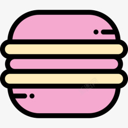 macaronMacaronBakery12线性颜色图标高清图片