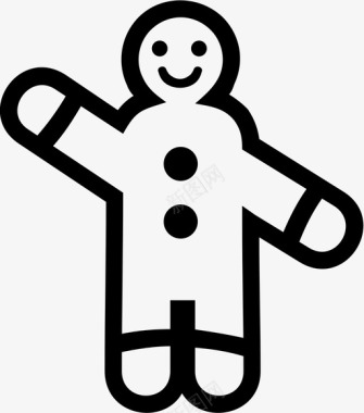 圣诞节姜饼人图标图标