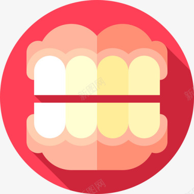 义齿牙科护理6扁平图标图标