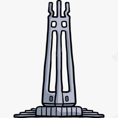 奎松纪念圈世界纪念碑色彩图标图标