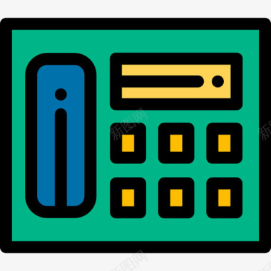国内电话实物资产15线性颜色图标图标