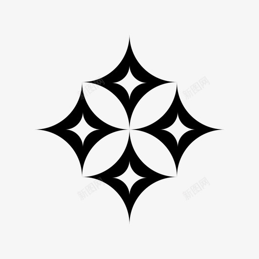 星饰装饰对称图标svg_新图网 https://ixintu.com 对称 星饰 装饰