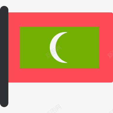 马尔代夫国际国旗5桅杆图标图标