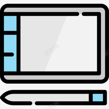 平板电脑电子元件3线颜色图标图标