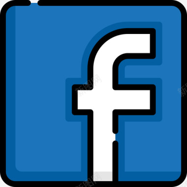 Facebook社交媒体25线性颜色图标图标