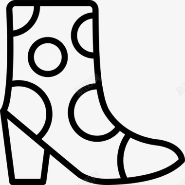 靴子女鞋3线性图标图标