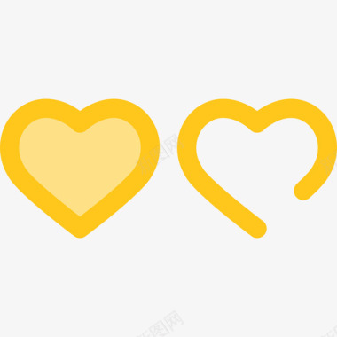 心脏评级验证符号4黄色图标图标