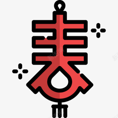 徽章中国2线颜色图标图标