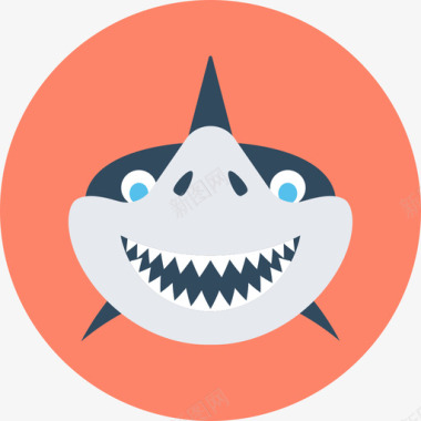鲨鱼动物33圆形图标图标