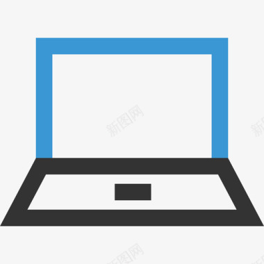 笔记本电脑电子和设备2边框颜色图标图标
