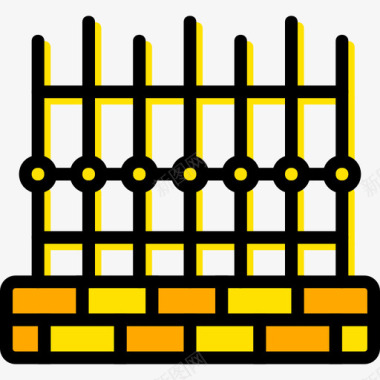 围栏城市景观4黄色图标图标