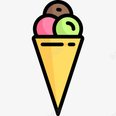 旅行色冰淇淋假日图标图标