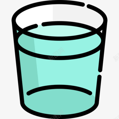 水夏季食品饮料线性颜色图标图标