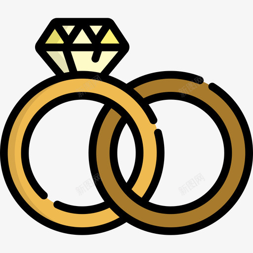 结婚戒指珠宝4线性颜色图标svg_新图网 https://ixintu.com 珠宝4 线性颜色 结婚戒指