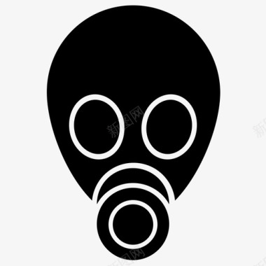 防毒面具生物危害品呼吸器图标图标