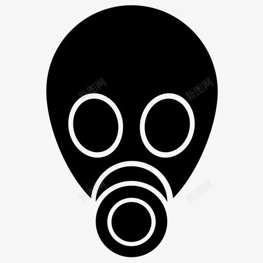 防毒面具生物危害品呼吸器图标svg_新图网 https://ixintu.com 呼吸器 呼吸面罩 安全工作标志图标 生物危害品 防毒面具