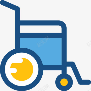 轮椅医疗卫生双色调图标图标