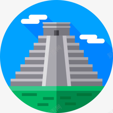 玛雅金字塔地标15平坦图标图标