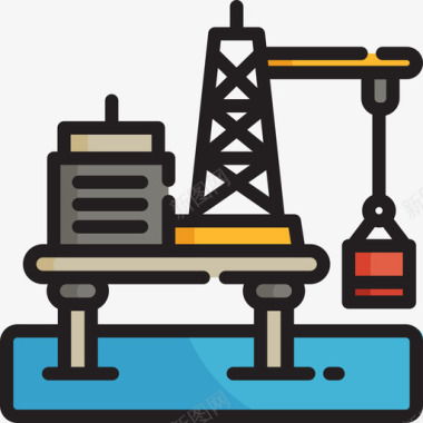 石油平台工业过程2线性颜色图标图标