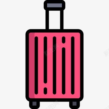 旅行箱假日旅行线性颜色图标图标