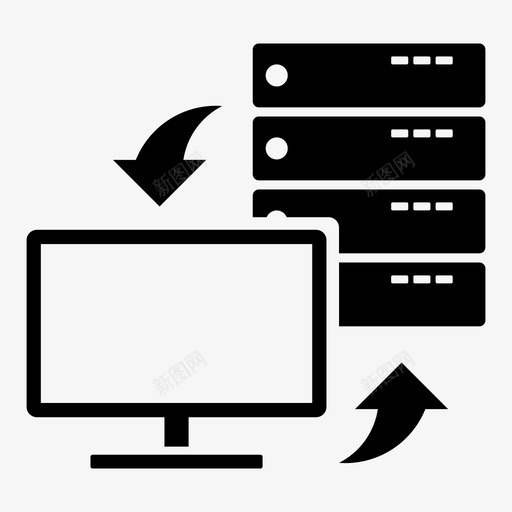 客户机服务器通信计算机图标svg_新图网 https://ixintu.com it网络 客户机服务器 网络 计算机 连接 通信